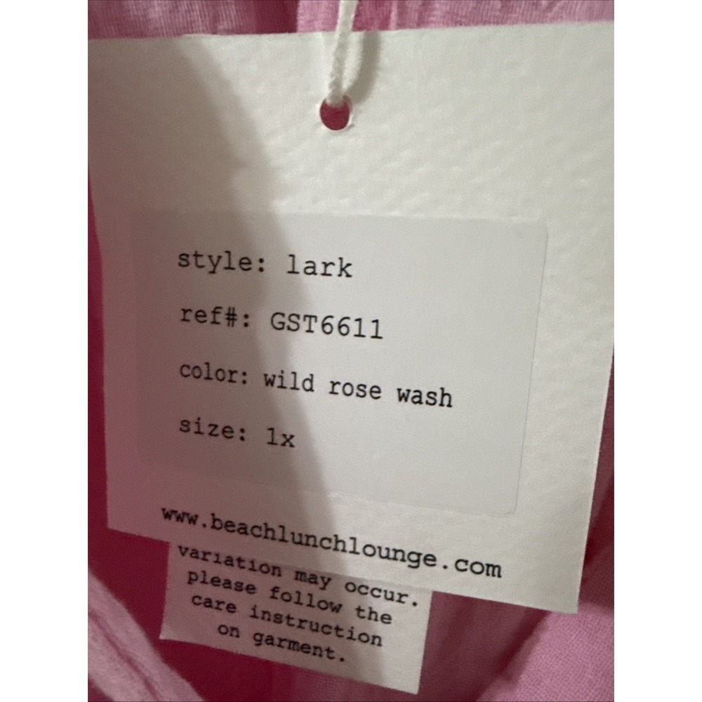 BeachLunchLounge Pink Gauze Lightweight Flutter Sleeve Blouse 1X Plus New Tags - Picture 2 of 9